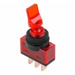 PRK0016B, SLĒDZIS AR MĒLĪTI, 12V, sarkans ar LED signalizatoru